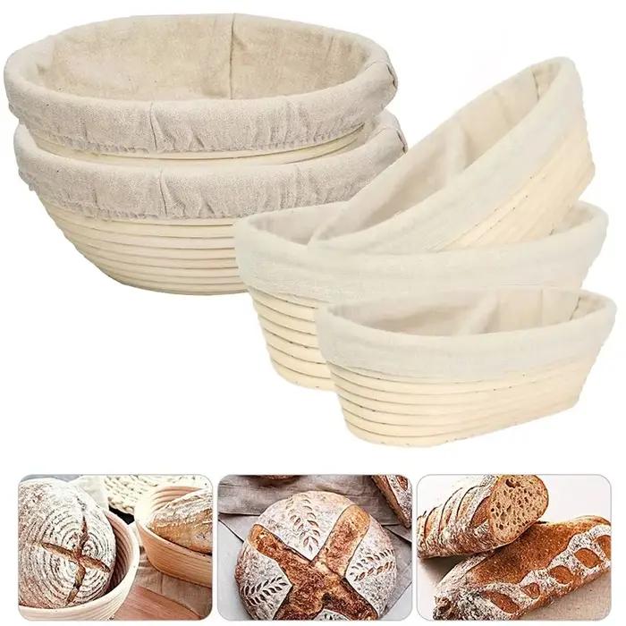 Panier à pain rond ovale Long Banneton en rotin