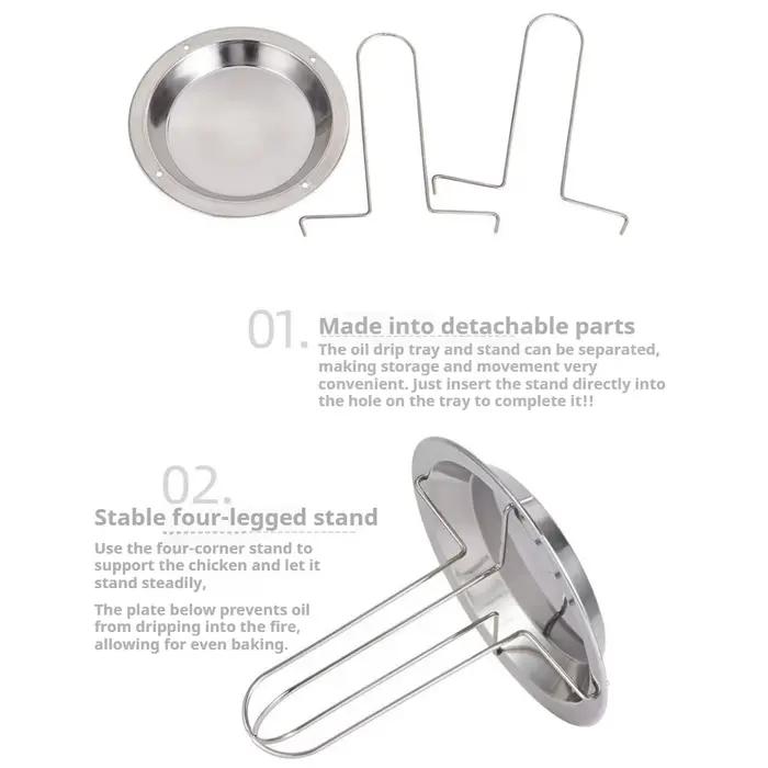 Support de rôtissoire Vertical pour poulet en acier inoxydable