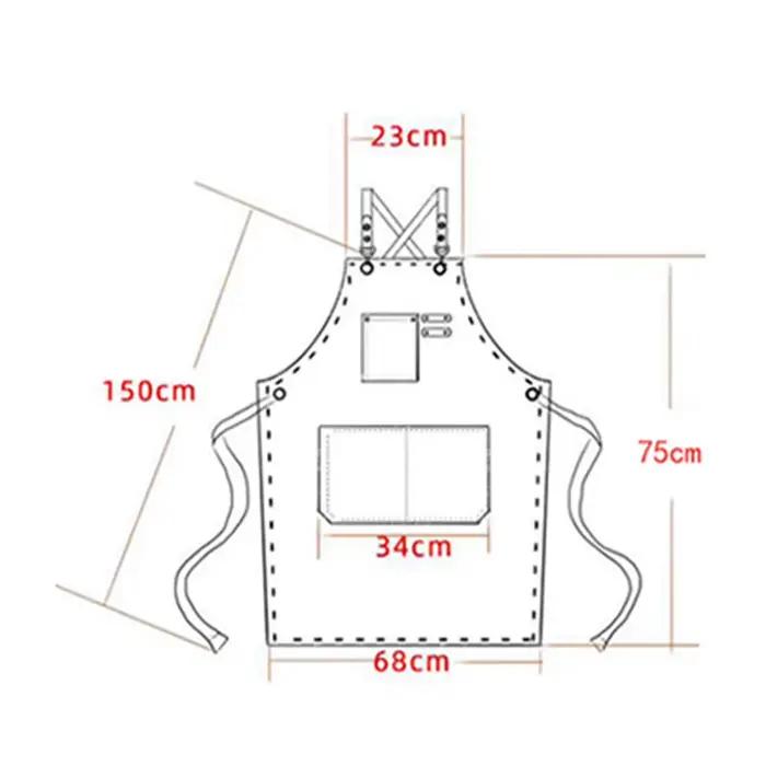Tablier de cuisine professionnel, tabliers en toile résistants à l'huile avec grande poche pour hommes et femmes, tablier de travail de chef pour Bar de restaurant de gril