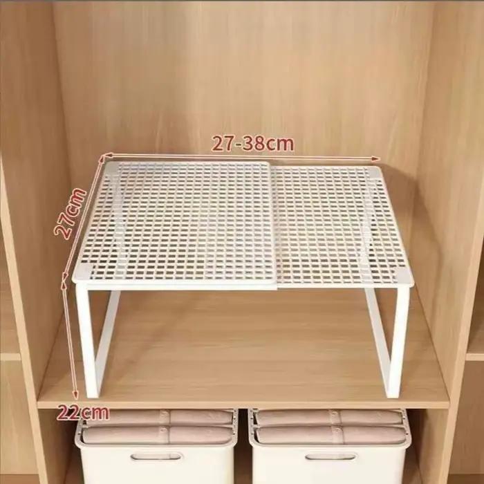 Étagère de placard télescopique extensible et réglable en couches pour une organisation optimale de la garde-robe en acier respectueux de l'environnement disponible en six couleurs différentes