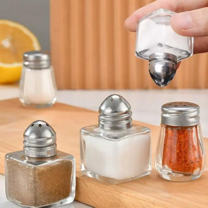 Mini bouteille d'assaisonnement en verre avec couvercle, bocaux à épices pour barbecue, salière à épices Belle, récipient de stockage des aliments, fournitures de cuisine, 10 ml, 15ml