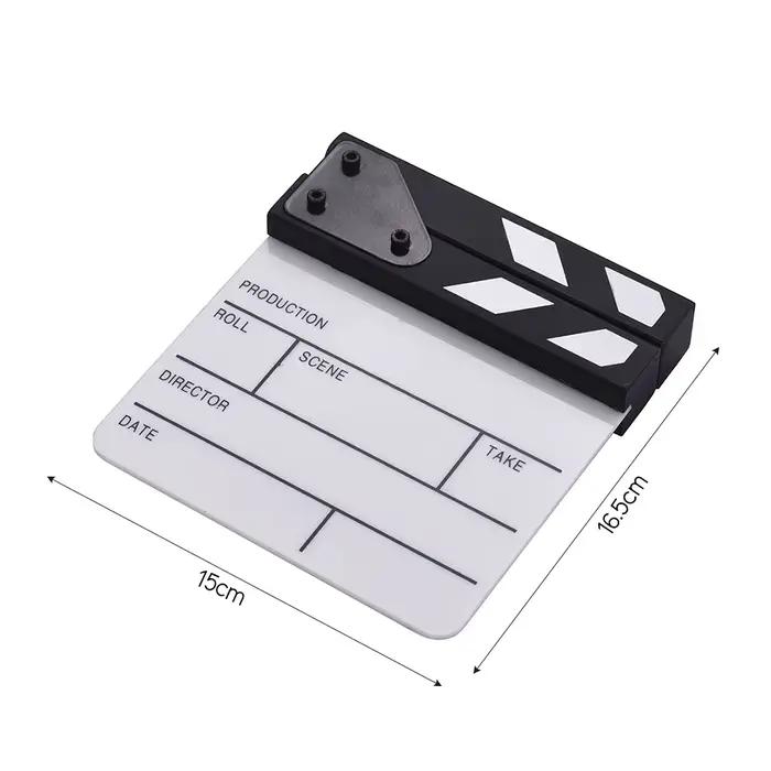 Andoer – planche à clins en acrylique de taille compacte, effaçable à sec, Film TV, scène d'action coupée, bâton noir et blanc