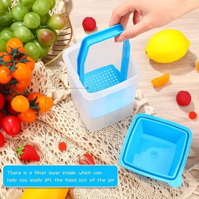 Pot de cornichons réutilisable polyvalent avec passoire