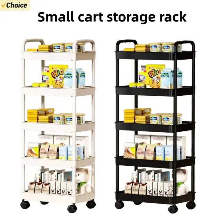 Étagère de rangement de cuisine à 5 couches, chariot mobile, support de rangement multicouche sur pied, pour bibliothèque, collations, fruits et légumes