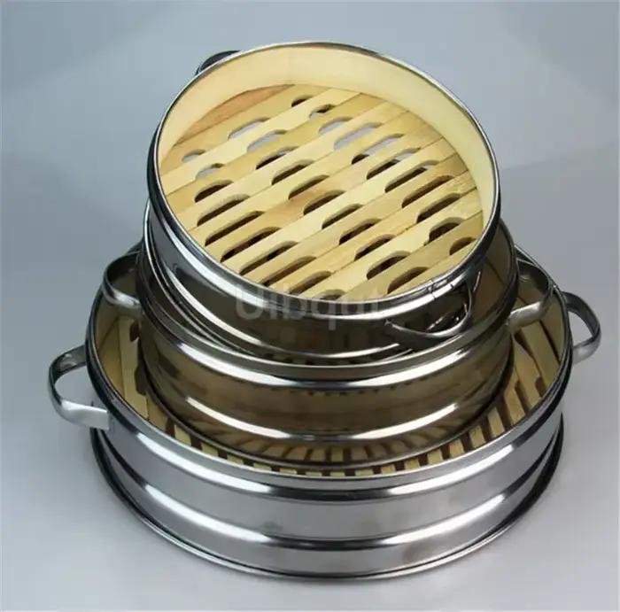 Ustensiles de cuisine en acier inoxydable, cuiseur vapeur en bambou, panier de collation de riz, ensemble de boulettes, outils de cuisine