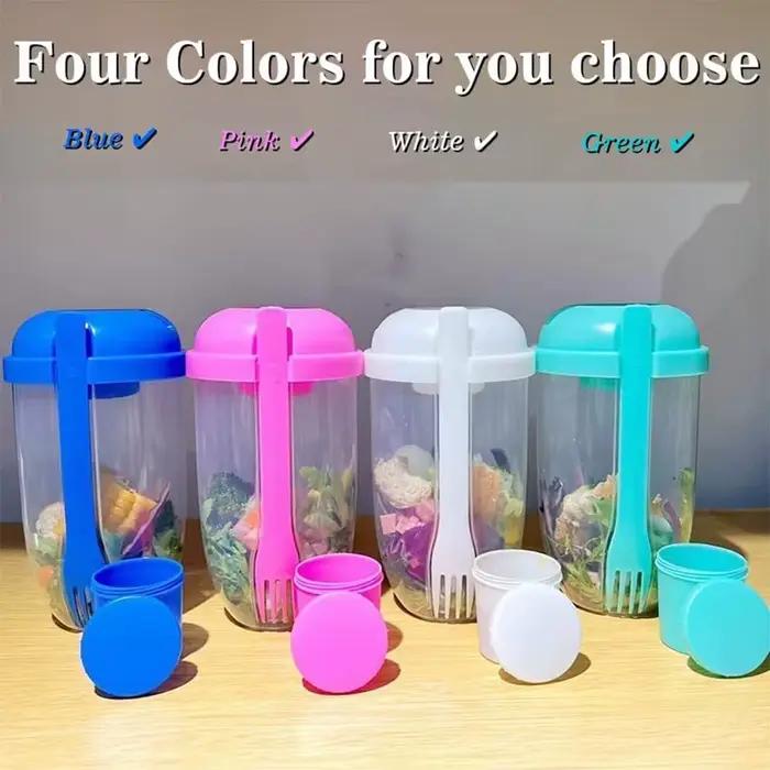 Tasse à salade portable avec fourchette et couvercle, bouteille de fruits, légumes, petit-déjeuner, transport pour le travail, voyage, pique-nique, bouteille de nourriture pour l'école et le camping