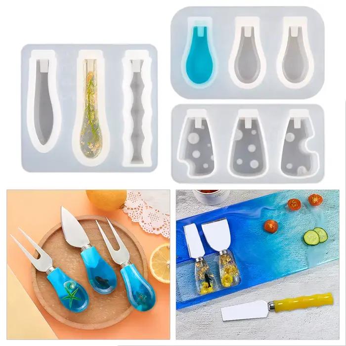 Plateau à manche de couteau DM318, moule en résine de Silicone, planche à découper, boîte de rangement de couverts, moule en résine époxy pour la vaisselle