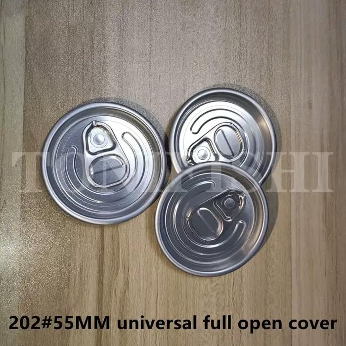 100 pièces de couvercles en aluminium pour boîtes de conserve 202 # Couvercle en aluminium pour canette de thé au lait de 55 mm