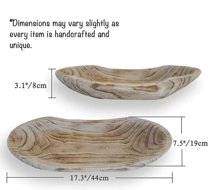 Paulownia – plateau à fruits en bois de Type bateau