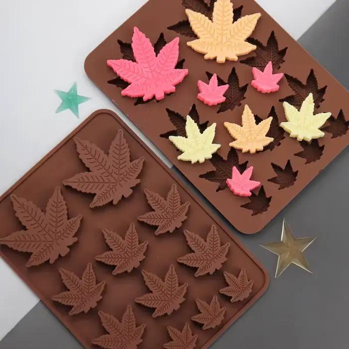 Moule à pâtisserie en silicone feuille d'érable chocolat pour pâtisserie dessert bonbons gommeux fondant plateau à glaçons décoration de gâteaux ustensile de cuisson occasions spéciales