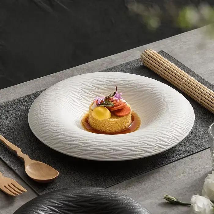 Assiette ronde créative en céramique pour Steak de bœuf