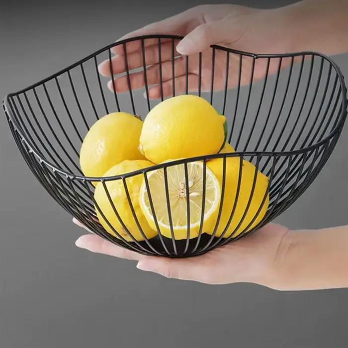 Corbeille à fruits en métal, bac à fruits simple, bols de rangement multi-tailles en fer pour collations, pain, légumes, support organisateur pour œufs et desserts de cuisine