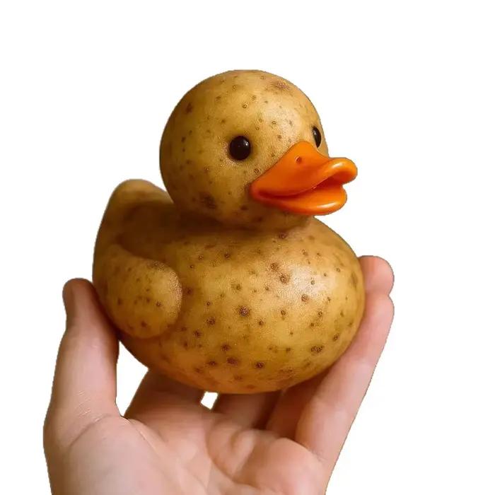 Oeuvre d'art en résine de canard de chou peculiar, Figurine d'animal inspirée de légumes nouveauté, cadeau de décoration de bureau drôle