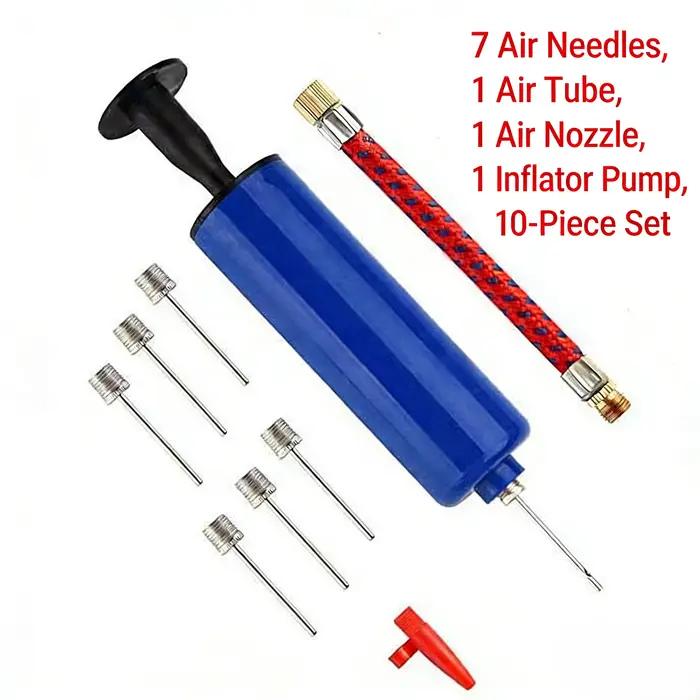 Kit de Mini pompe à main, gonfleur d'air Portable de 6 pouces, pompe manuelle pour plusieurs balles, accessoires de sport, 10 pièces