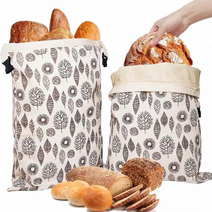 Sacs à pain en cire d'abeille réutilisables, pour congélateur, réfrigérateur, sacs de rangement en coton doublé de cire d'abeille naturelle, stockage hermétique de fraîcheur