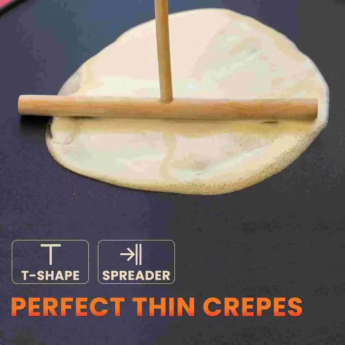 Crêpière outil épandeur et spatule Kit casserole cuisson Tortilla ustensiles pour crêpes râteau cuisine
