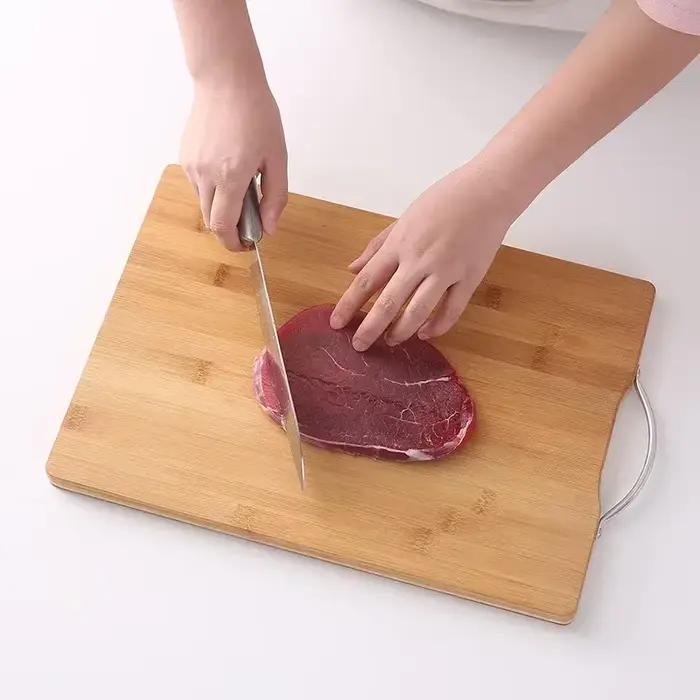 Planche à découper de cuisine en bambou naturel, grande planche à découper rectangulaire, planche à découper en bois massif épais disponible des deux côtés