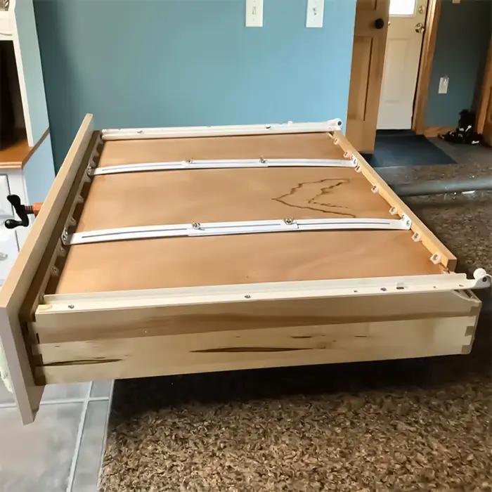 Kit de Support de tiroir à monter soi-même, matériel de renfort métallique robuste pour panneaux de particules MDF, armoires et tiroirs