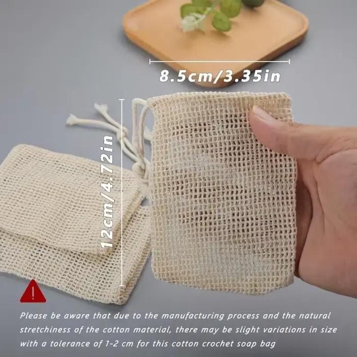 Sacs économiseurs de savon biodégradables pour nettoyage du visage, rasage et voyage en gris clair et vert clair