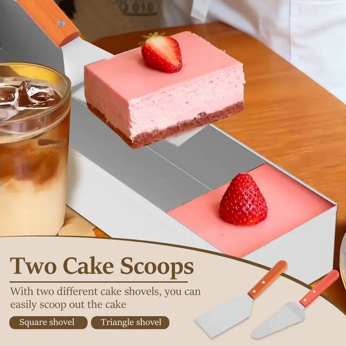Moule à gâteau Tiramisu en acier inoxydable amovible avec couvercle transparent pour dessert moelleux et bien dessiné pour occasions spéciales