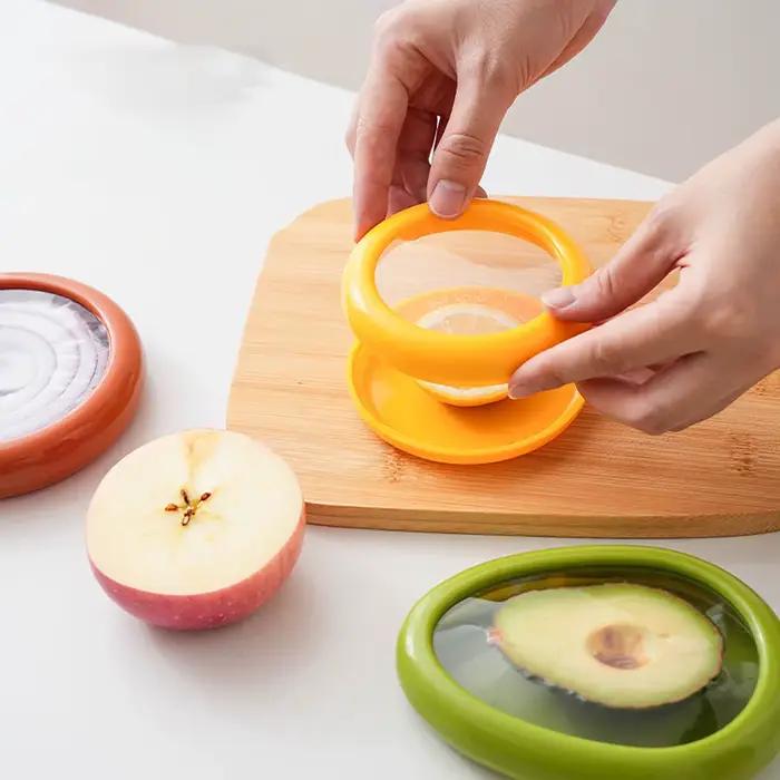 Boîte d'économie de nourriture réutilisable, demi-coupe de fruits frais, conteneur de stockage de Film rétractable, couvercle de conservation des fruits, outils de cuisine