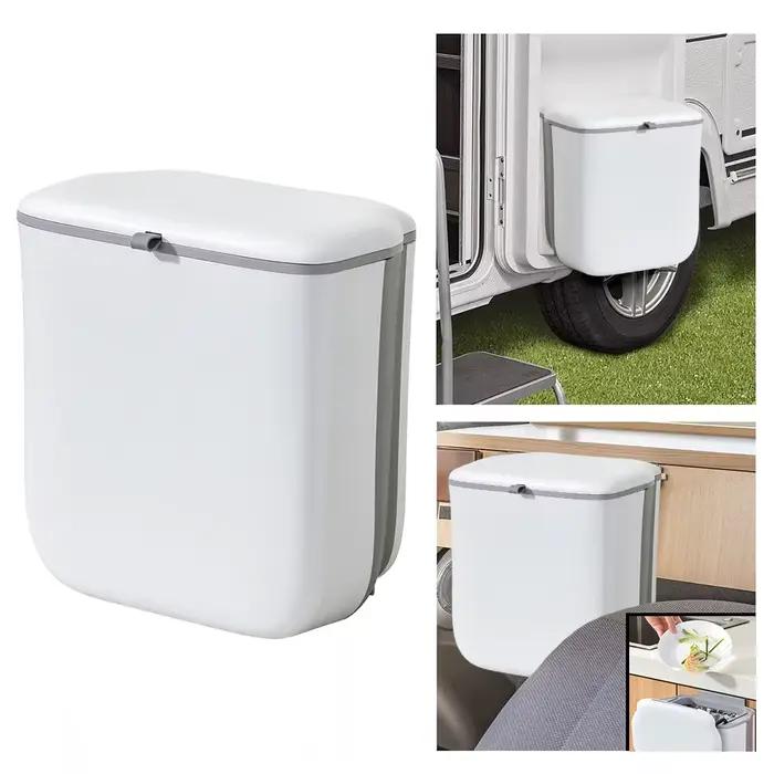 Poubelle pliable pour caravane, camping-car, grande capacité, poubelle suspendue avec couvercle coulissant, bateaux de Camping, accessoire pour caravane RV