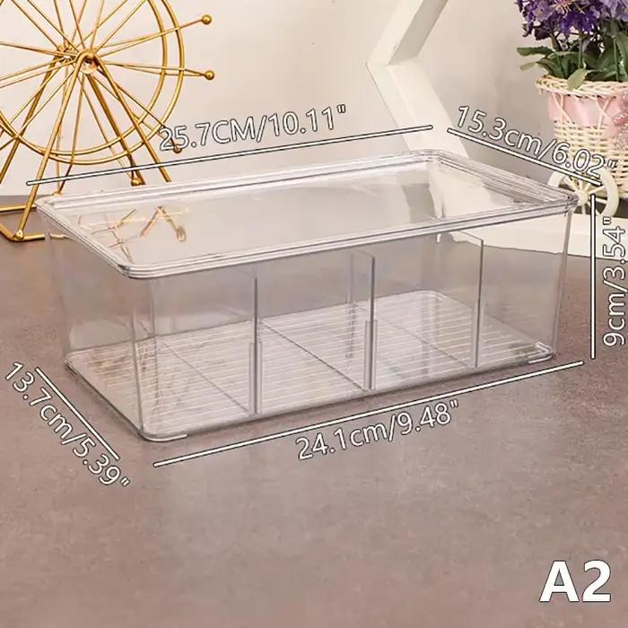Boîte de rangement de sachets de thé, boîte de rangement multifonctionnelle de bureau avec couvercle, organisateur en acrylique, compartiment de sac à café, boîte de rangement