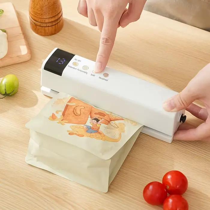 Scelleuse alimentaire portable professionnelle mini 60Kpa sans fil avec recharge USB-C pour la maison et les voyages