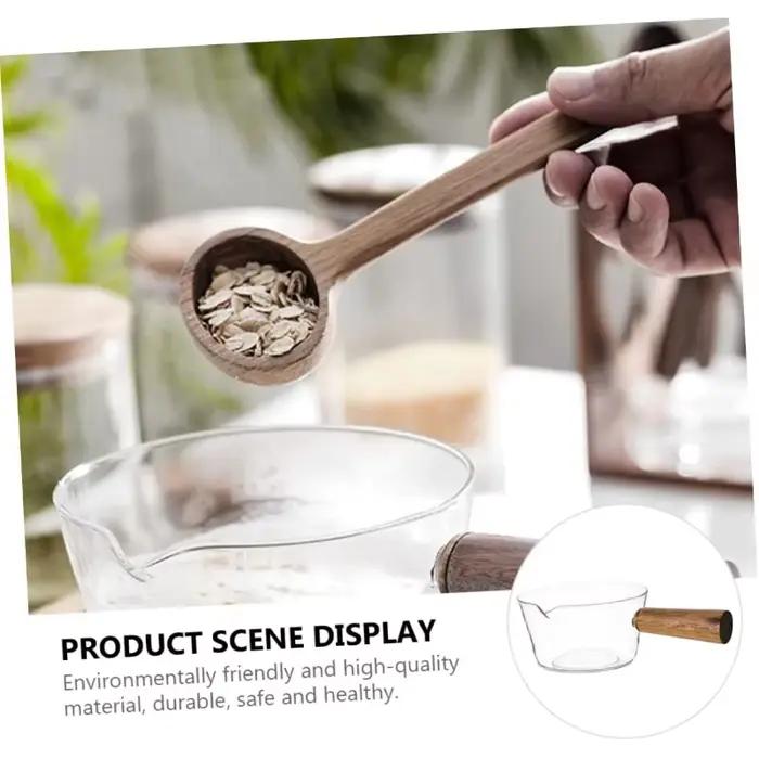 Pot en verre 400 600 ml avec poignee en bois cocottes soupes bouillons stabilite elegance cuisine occassions speciales