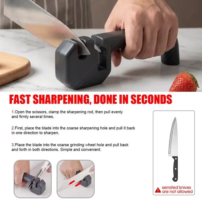 WXCOO Affûteur de couteaux manuel portable rapide et professionnel pour cuisine