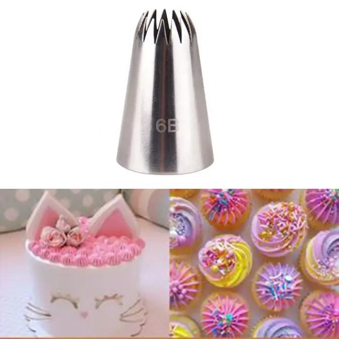 Douilles de glaçage à la crème de haute qualité, 1 pièce, étoile à coupe fine française # 6B, outils de décoration