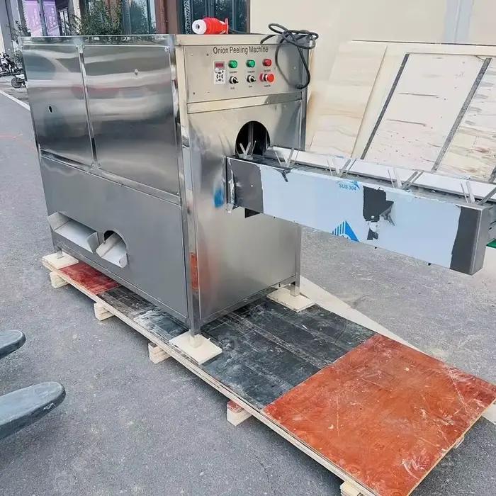 Machine de découpe de tête de racine de garniture d'oignon personnalisée, éplucheur de peau d'oignon rouge, Machine pour enlever l'épluchage à vendre