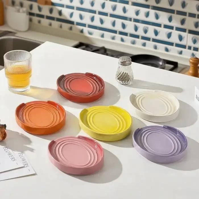 Support de couvercle de Pot en céramique, porte-cuillère, étagère de rangement de cuisine, porte-cuillère, étagère de rangement de comptoir de cuisine