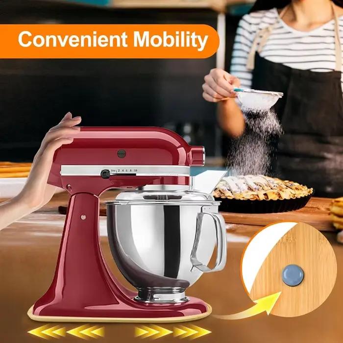 B89B-curseur de mélangeur en bambou pour Kitchenaid 5-8 Qt