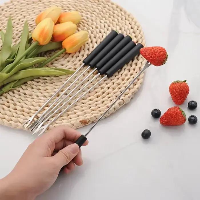 Fourchettes à Fondue, brochettes, bâtons de guimauve, pics à guimauve, fromage en acier inoxydable, chocolat, apéritif, Cocktail à rôtir