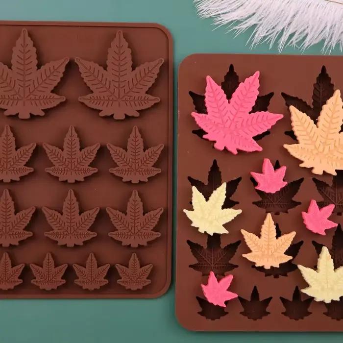 Moule à pâtisserie en silicone feuille d'érable chocolat pour pâtisserie dessert bonbons gommeux fondant plateau à glaçons décoration de gâteaux ustensile de cuisson occasions spéciales