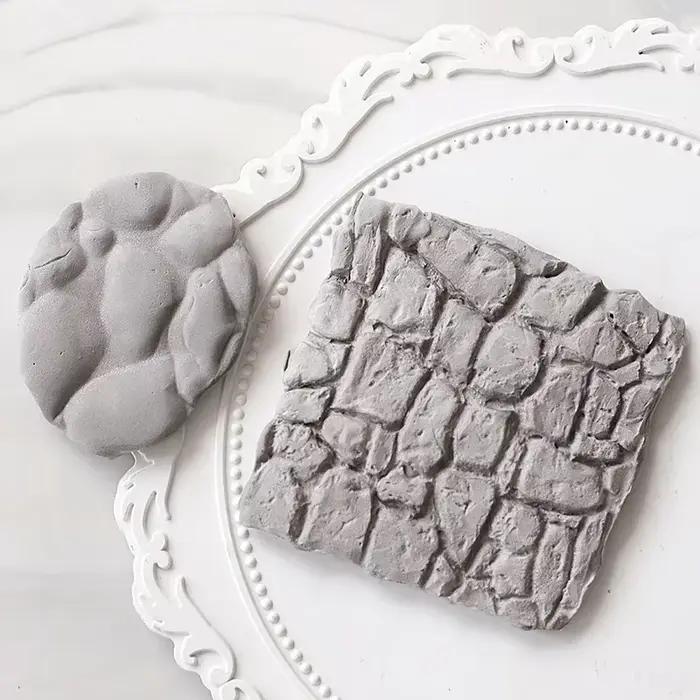 VERIDIAN cuisson gâteau moule bricolage Simulation mur de briques sol pierre Texture Style pastorale Fondant