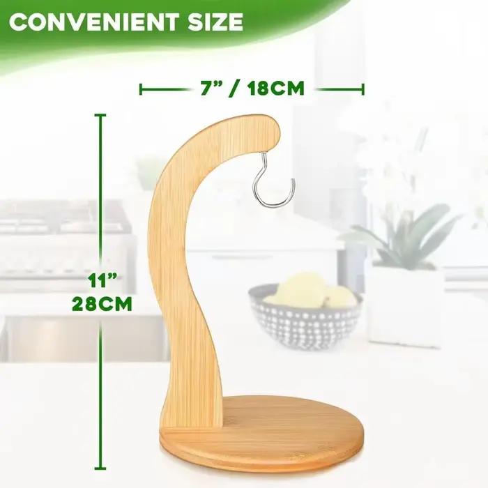 Support à bananes en bois créatif, gain de place, garde les bananes fraîches, rangement vertical pour fruits, multifonctionnel avec crochet