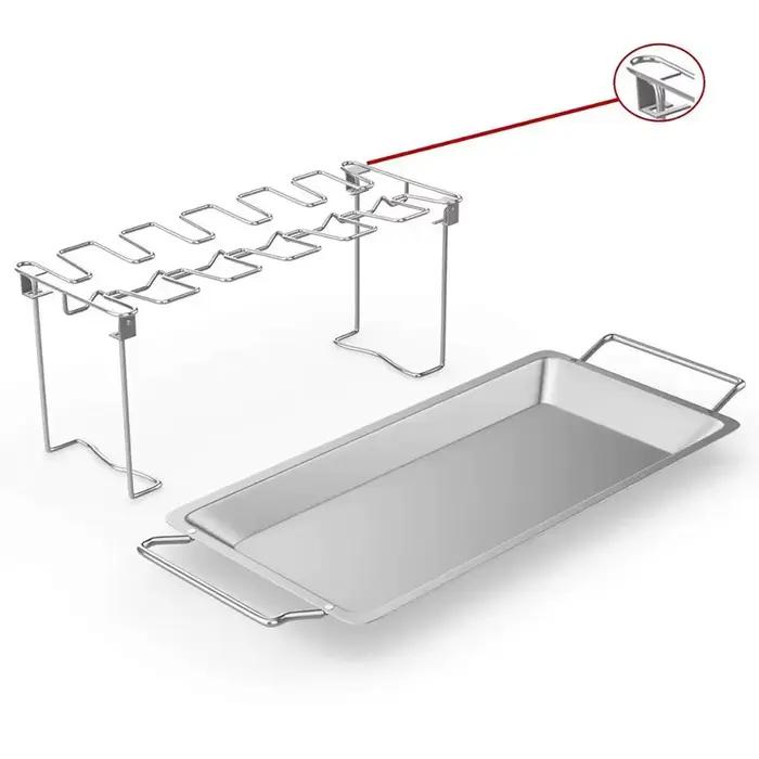 Support d'aile de poulet et de jambe de Barbecue en acier inoxydable