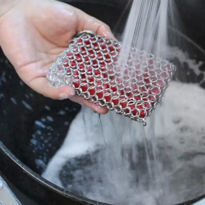 Poêle à récurer en fonte d'acier inoxydable