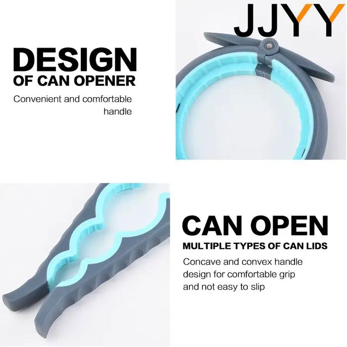 JJYY Ouvre-bocal 5 en 1 Ouvre-bouteille à prise facile Couvercle tournant Ouverture rapide Cuisson Utilisation