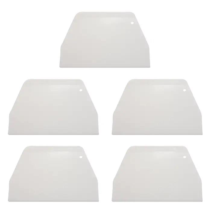 5 pièces, grattoir à pâte en plastique blanc plat de 19 cm x 12