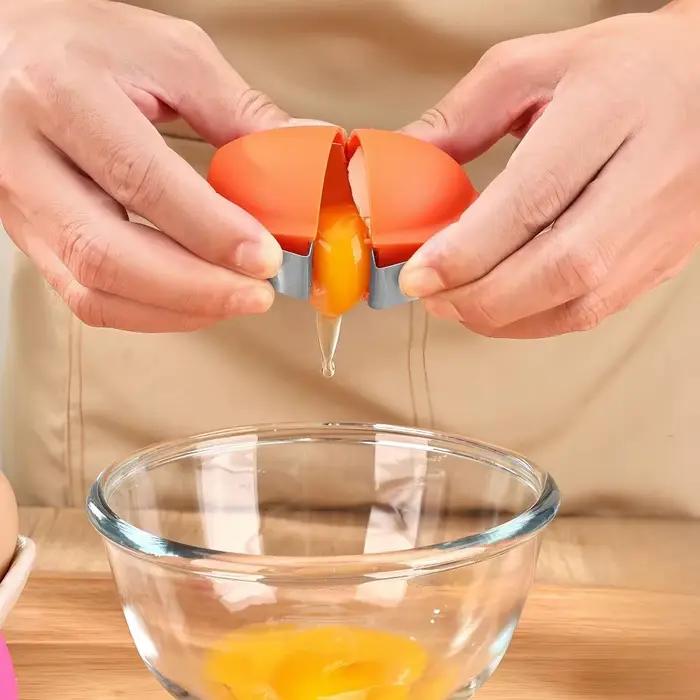 Nouvel ouvre-coquille d'œuf portatif PP, outil créatif d'ouverture de coquille d'œuf en acier inoxydable pour œufs crus