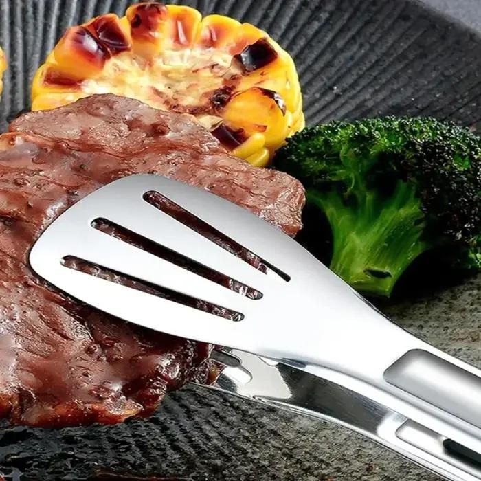 Pinces alimentaires en acier inoxydable, cuisine domestique, épaisses, résistantes à la chaleur, pour Steak, Buffet alimentaire, Barbecue, viande rôtie, pinces à pain
