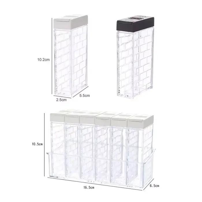 Boîte d'assaisonnement pour épices, bocaux à sel en PP, stockage d'épices de cuisine, évaluation de la boîte, organisation de la maison, 6 pièces par ensemble