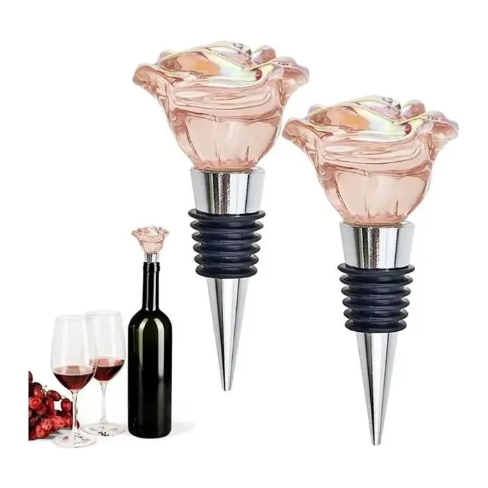 Bouchons de bouteille créatifs anti-fuite en forme de rose, pour conserver la fraîcheur, bouchons décoratifs en résine pour bouteilles de vin, utilisation en cuisine
