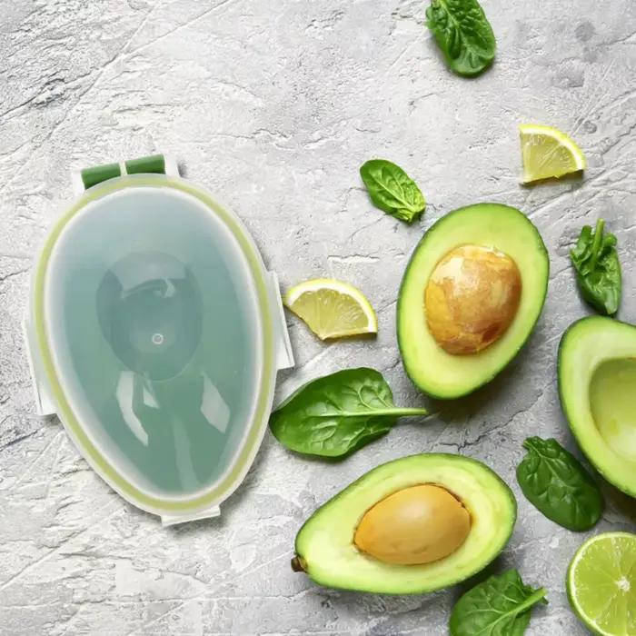 Boîte de rangement des aliments de cuisine, conteneur peu encombrant d'avocat, organisateur de légumes, conteneurs de fruits en plastique réutilisables, bac à légumes