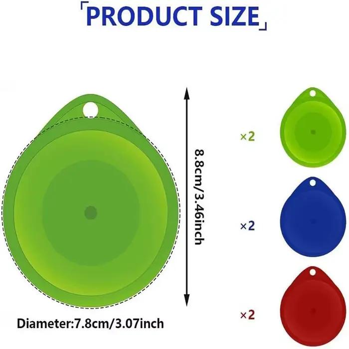 Lot de 6 couvercles réutilisables en plastique pour boîtes de conserve