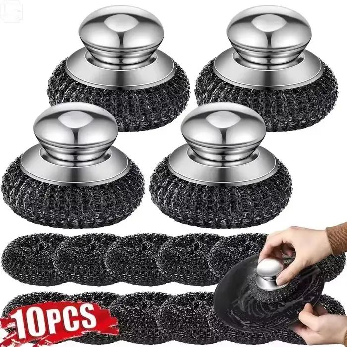Brosse à vaisselle en acier inoxydable avec manche robuste pour nettoyage de la vaisselle occasions spéciales cadeau pour passionnés de cuisine