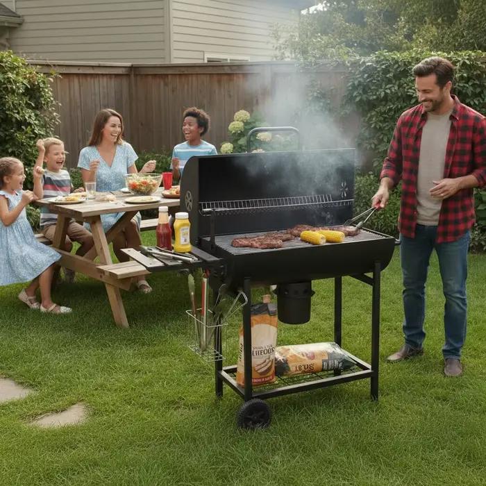 Grills de barbecue au charbon de bois en plein air : gril
